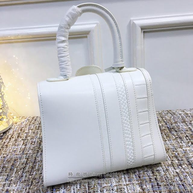DELVAUX女包 Delvaux BL系列 白色box皮 白色蜥蜴紋與鱷魚紋 德爾沃女手提包 Dv0020白色動物紋  fcs1093